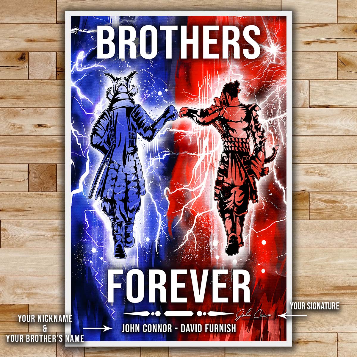 Samurai Wall Art - Samurai Poster - Samurai Canvas - Brothers Forever - Bushido - Katana - Ronin - Miyamoto Musashi - SA101 - Vertical Poster - Vertical Canvas