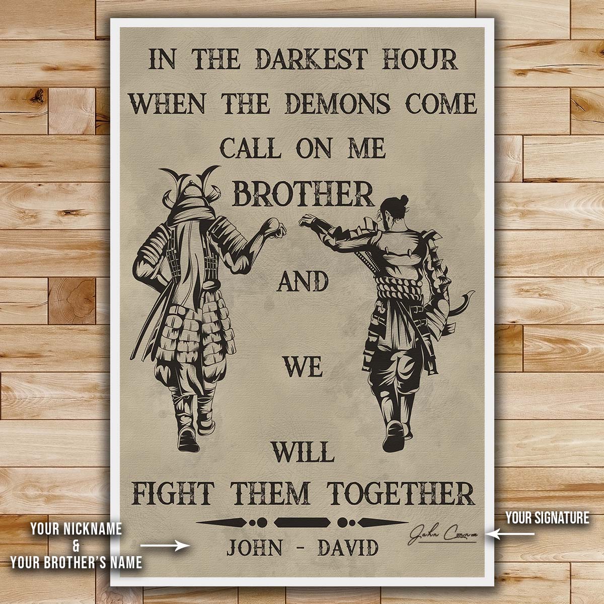 Samurai Wall Art - Samurai Poster - Samurai Canvas - Call On Me Brother - SA061 - Vertical Poster - Vertical Canvas