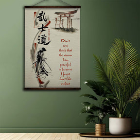 Samurai Wall Art - Samurai Poster - Samurai Canvas - Don't Ever Think - SA071 - Vertical Poster - Vertical Canvas