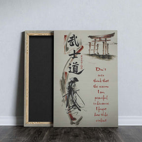 Samurai Wall Art - Samurai Poster - Samurai Canvas - Don't Ever Think - SA071 - Vertical Poster - Vertical Canvas
