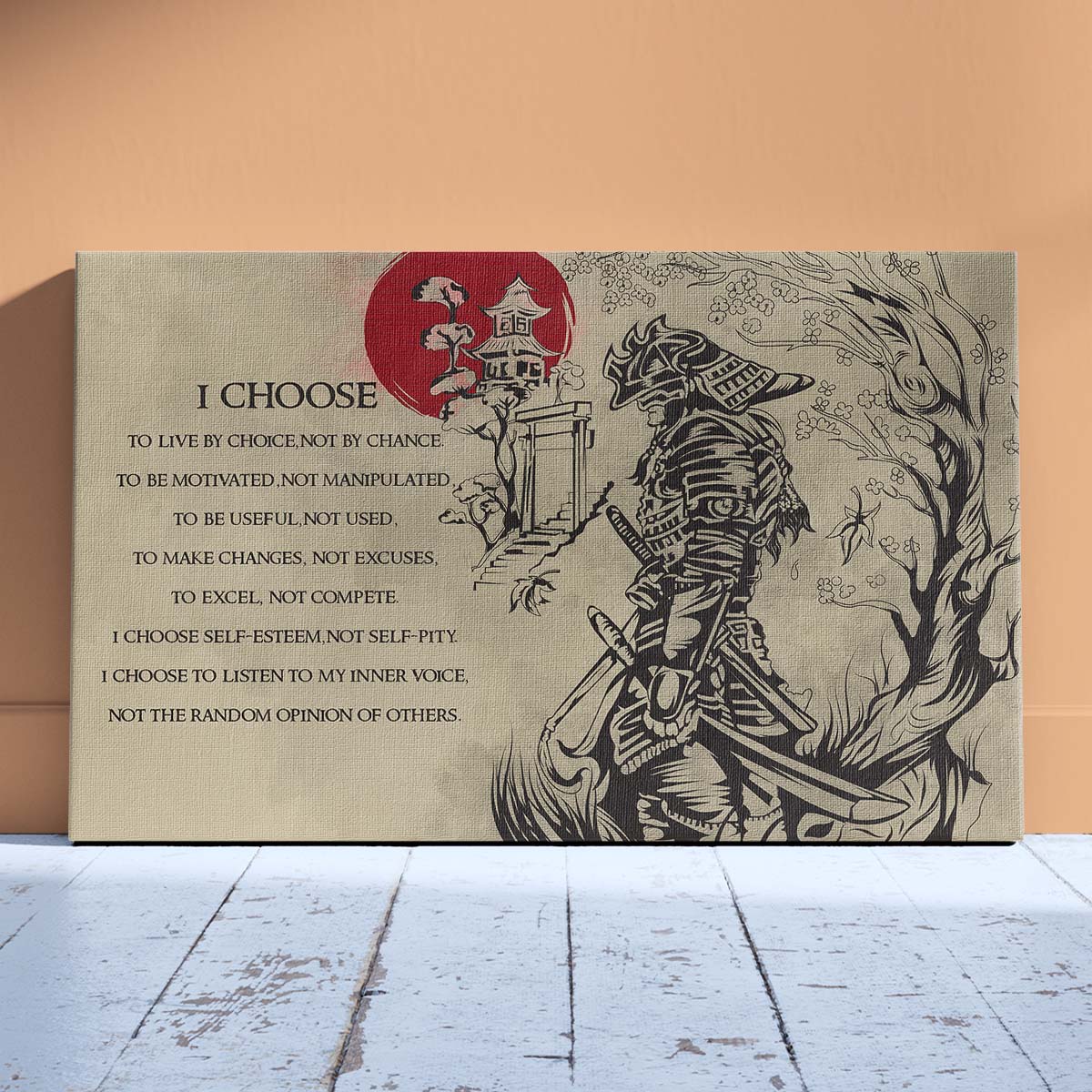 Samurai Wall Art - Samurai Poster - Samurai Canvas - I Choose - SA064 - Horizontal Poster - Horizontal Canvas