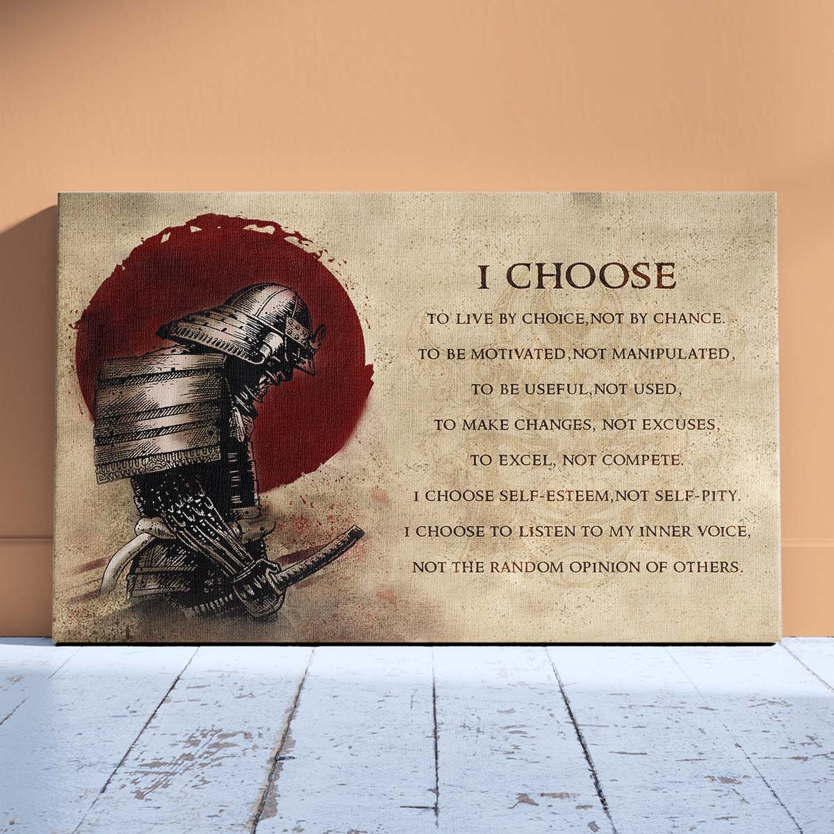 Samurai Wall Art - Samurai Poster - Samurai Canvas - I Choose - SA092 - Horizontal Poster - Horizontal Canvas