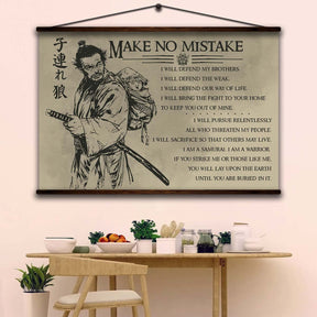 Samurai Wall Art - Samurai Poster - Samurai Canvas - Make No Mistake - SA087 - Horizontal Poster - Horizontal Canvas