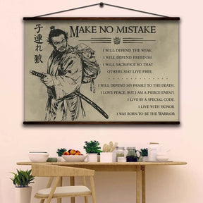 Samurai Wall Art - Samurai Poster - Samurai Canvas - Make No Mistake - SA088 - Horizontal Poster - Horizontal Canvas
