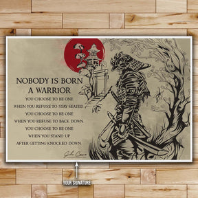 Samurai Wall Art - Samurai Poster - Samurai Canvas - Nobody Is Born A Warrior - SA063 - Horizontal Poster - Horizontal Canvas