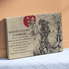 Samurai Wall Art - Samurai Poster - Samurai Canvas - Nobody Is Born A Warrior - SA063 - Horizontal Poster - Horizontal Canvas