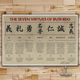 Samurai Wall Art - Samurai Poster - Samurai Canvas - The Seven Virtues Of Bushido - SA072 - Horizontal Poster - Horizontal Canvas