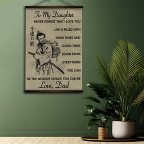 Samurai Wall Art - Samurai Poster - Samurai Canvas - To My Daughter - SA059 - Vertical Poster - Vertical Canvas