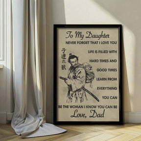 Samurai Wall Art - Samurai Poster - Samurai Canvas - To My Daughter - SA059 - Vertical Poster - Vertical Canvas