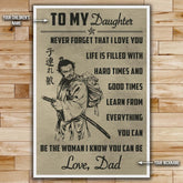 Samurai Wall Art - Samurai Poster - Samurai Canvas - To My Daughter - SA080 - Vertical Poster - Vertical Canvas