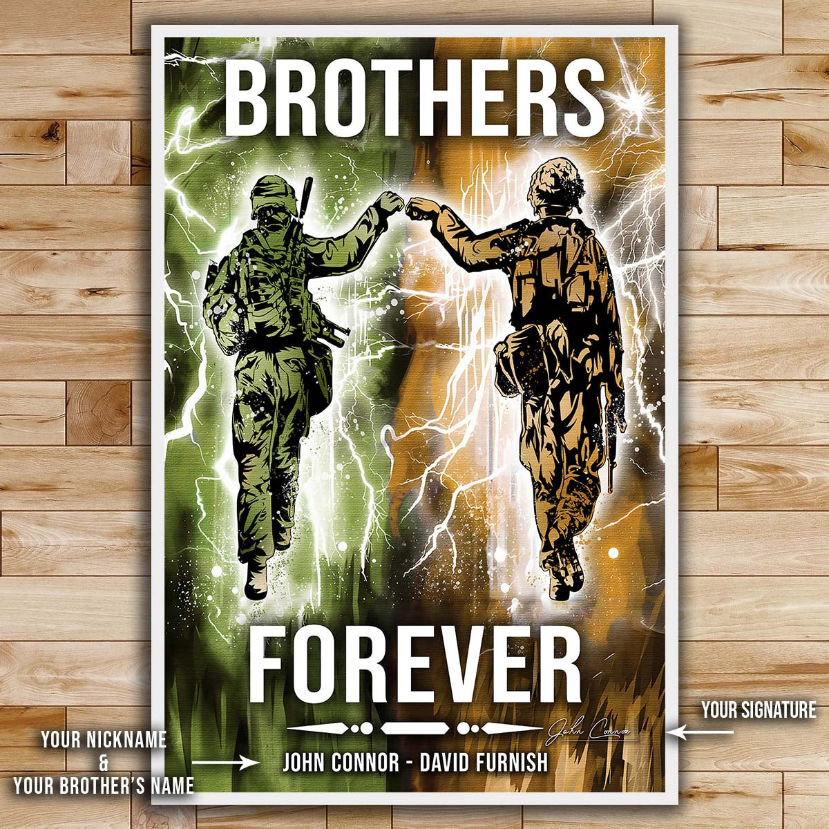 Soldier Wall Art - Soldier Poster - Soldier Canvas - Brothers Forever - Army - Marine - SD044 - Vertical Poster - Vertical Canvas