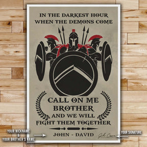 Spartan Wall Art - Spartan Poster - Spartan Canvas - Call On Me Brother - WA084 - Spartan Warrior - Vertical Poster - Vertical Canvas