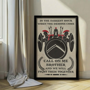 Spartan Wall Art - Spartan Poster - Spartan Canvas - Call On Me Brother - WA084 - Spartan Warrior - Vertical Poster - Vertical Canvas