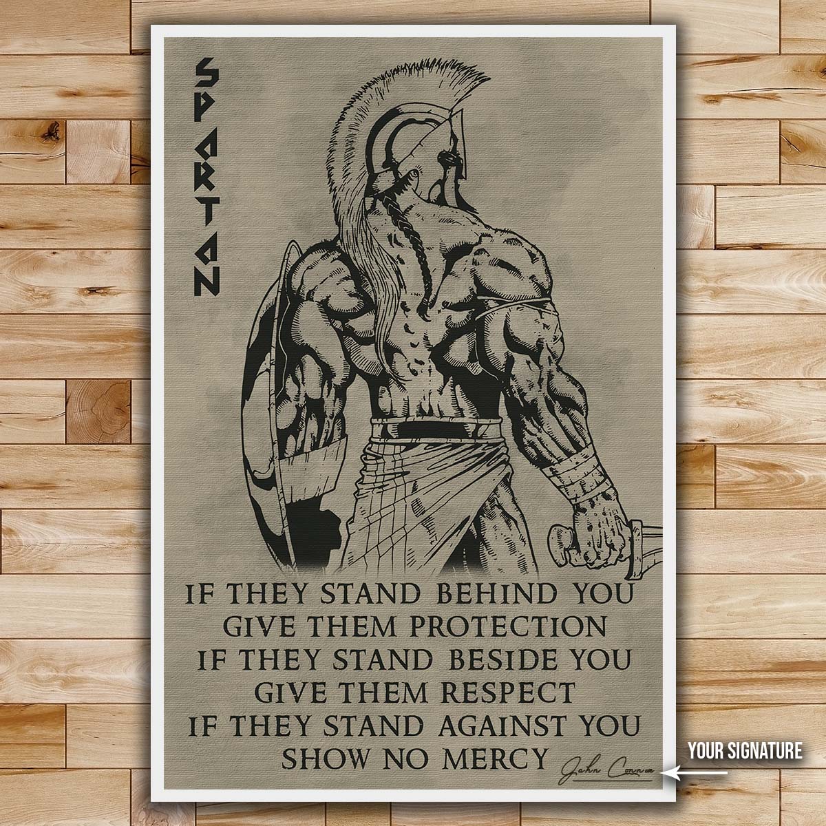 Spartan Wall Art - Spartan Poster - Spartan Canvas - IF - Show No Mercy - WA067 - Spartan Warrior - Vertical Poster - Vertical Canvas