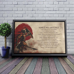 Spartan Wall Art - Spartan Poster - Spartan Canvas - Make No Mistake - WA108 - Spartan Warrior - Horizontal Poster - Horizontal Canvas