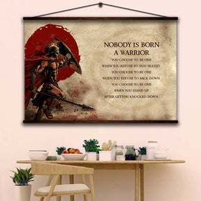 Spartan Wall Art - Spartan Poster - Spartan Canvas - Nobody Is Born A Warrior - WA107 - Spartan Warrior - Horizontal Poster - Horizontal Canvas