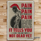 Spartan Wall Art - Spartan Poster - Spartan Canvas - PAIN - It Tell You - You Are Not Dead Yet - WA051 - Spartan Warrior - Vertical Poster - Vertical Canvas