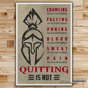 Spartan Wall Art - Spartan Poster - Spartan Canvas - Quitting Is Not - WA077 - Spartan Warrior - Vertical Poster - Vertical Canvas