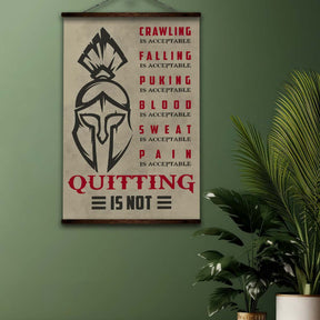 Spartan Wall Art - Spartan Poster - Spartan Canvas - Quitting Is Not - WA077 - Spartan Warrior - Vertical Poster - Vertical Canvas