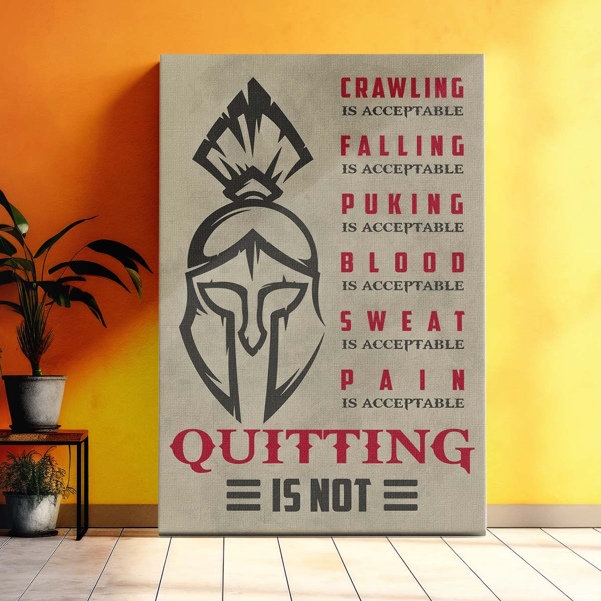 Spartan Wall Art - Spartan Poster - Spartan Canvas - Quitting Is Not - WA077 - Spartan Warrior - Vertical Poster - Vertical Canvas