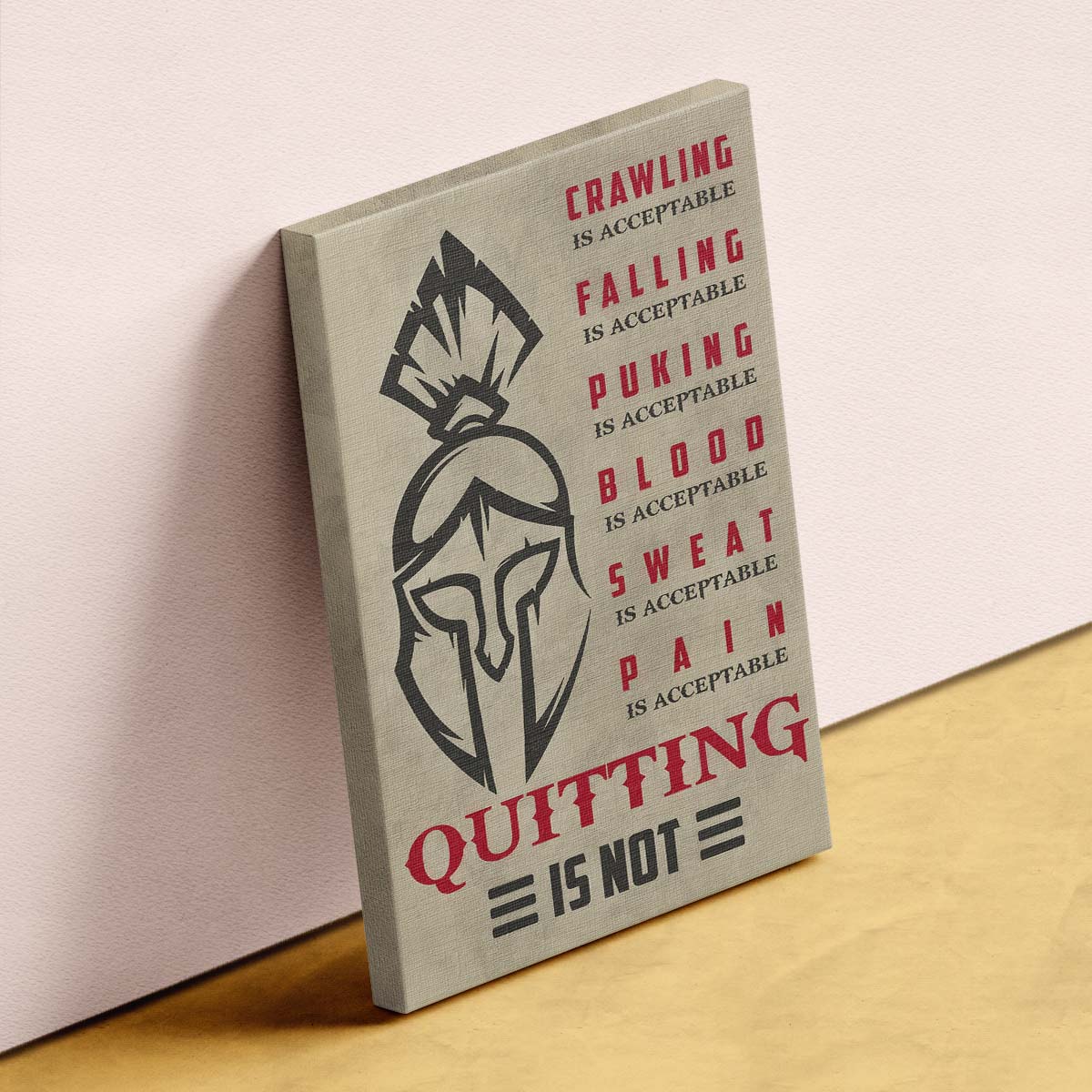 Spartan Wall Art - Spartan Poster - Spartan Canvas - Quitting Is Not - WA077 - Spartan Warrior - Vertical Poster - Vertical Canvas