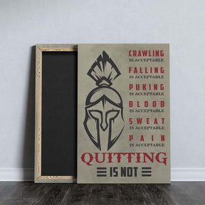 Spartan Wall Art - Spartan Poster - Spartan Canvas - Quitting Is Not - WA077 - Spartan Warrior - Vertical Poster - Vertical Canvas