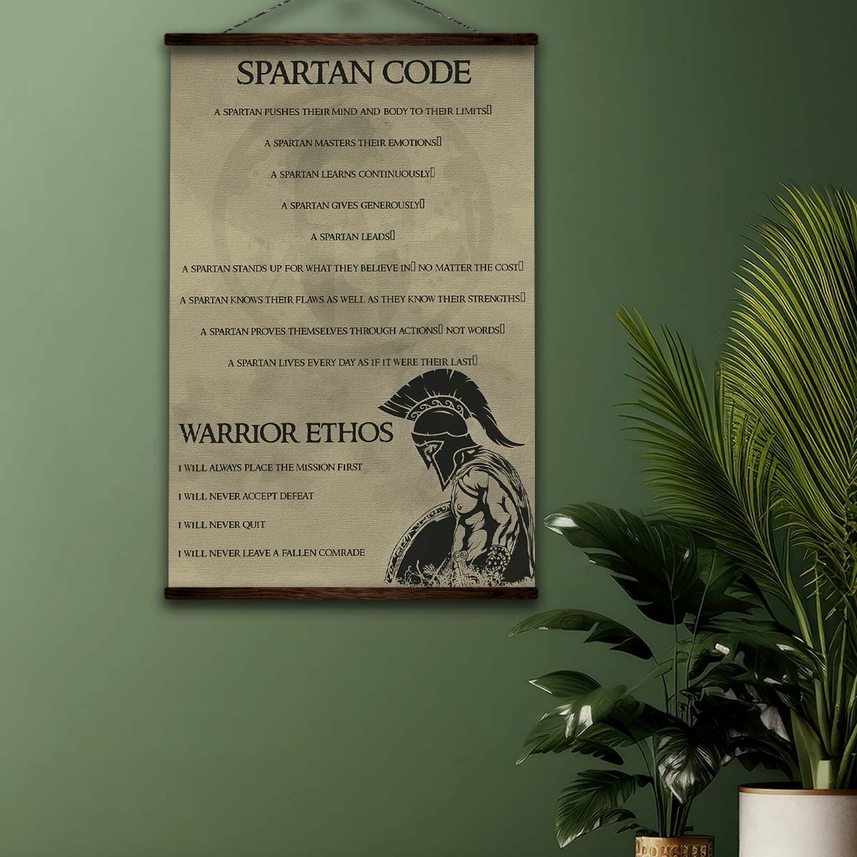 Spartan Wall Art - Spartan Poster - Spartan Canvas - Spartan Code - Warrior Ethos - WA068 - Spartan Warrior - Vertical Poster - Vertical Canvas