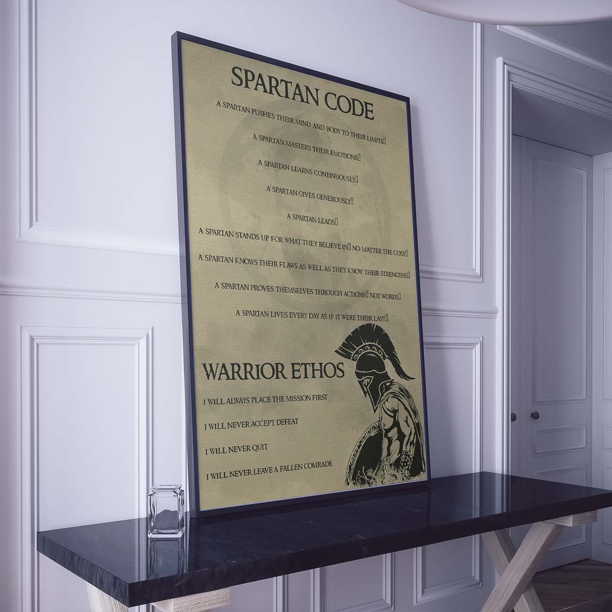 Spartan Wall Art - Spartan Poster - Spartan Canvas - Spartan Code - Warrior Ethos - WA068 - Spartan Warrior - Vertical Poster - Vertical Canvas