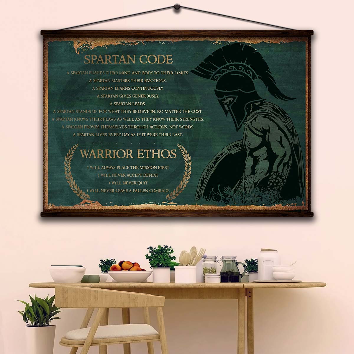 Spartan Wall Art - Spartan Poster - Spartan Canvas - Spartan Code - Warrior Ethos - WA113 - Spartan Warrior - Horizontal Poster - Horizontal Canvas