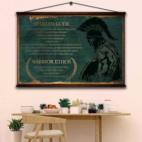 Spartan Wall Art - Spartan Poster - Spartan Canvas - Spartan Code - Warrior Ethos - WA113 - Spartan Warrior - Horizontal Poster - Horizontal Canvas