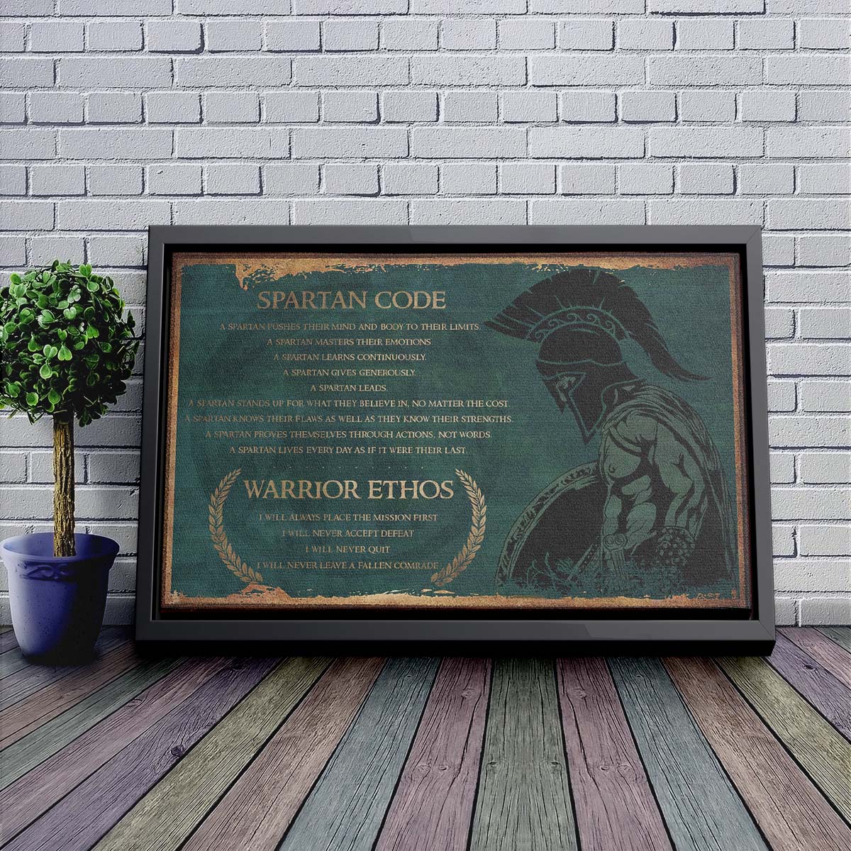 Spartan Wall Art - Spartan Poster - Spartan Canvas - Spartan Code - Warrior Ethos - WA113 - Spartan Warrior - Horizontal Poster - Horizontal Canvas