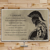 Spartan Wall Art - Spartan Poster - Spartan Canvas - I Choose - WA004 - Spartan Warrior - Horizontal Poster - Horizontal Canvas