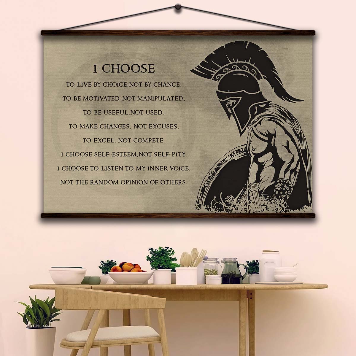 Spartan Wall Art - Spartan Poster - Spartan Canvas - I Choose - WA004 - Spartan Warrior - Horizontal Poster - Horizontal Canvas