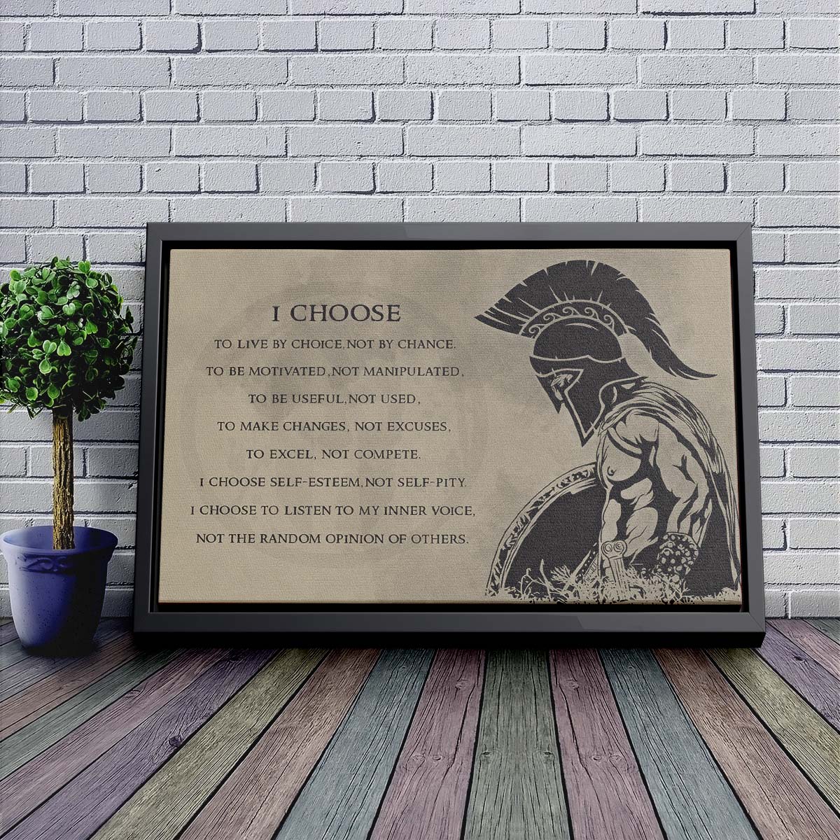 Spartan Wall Art - Spartan Poster - Spartan Canvas - I Choose - WA004 - Spartan Warrior - Horizontal Poster - Horizontal Canvas