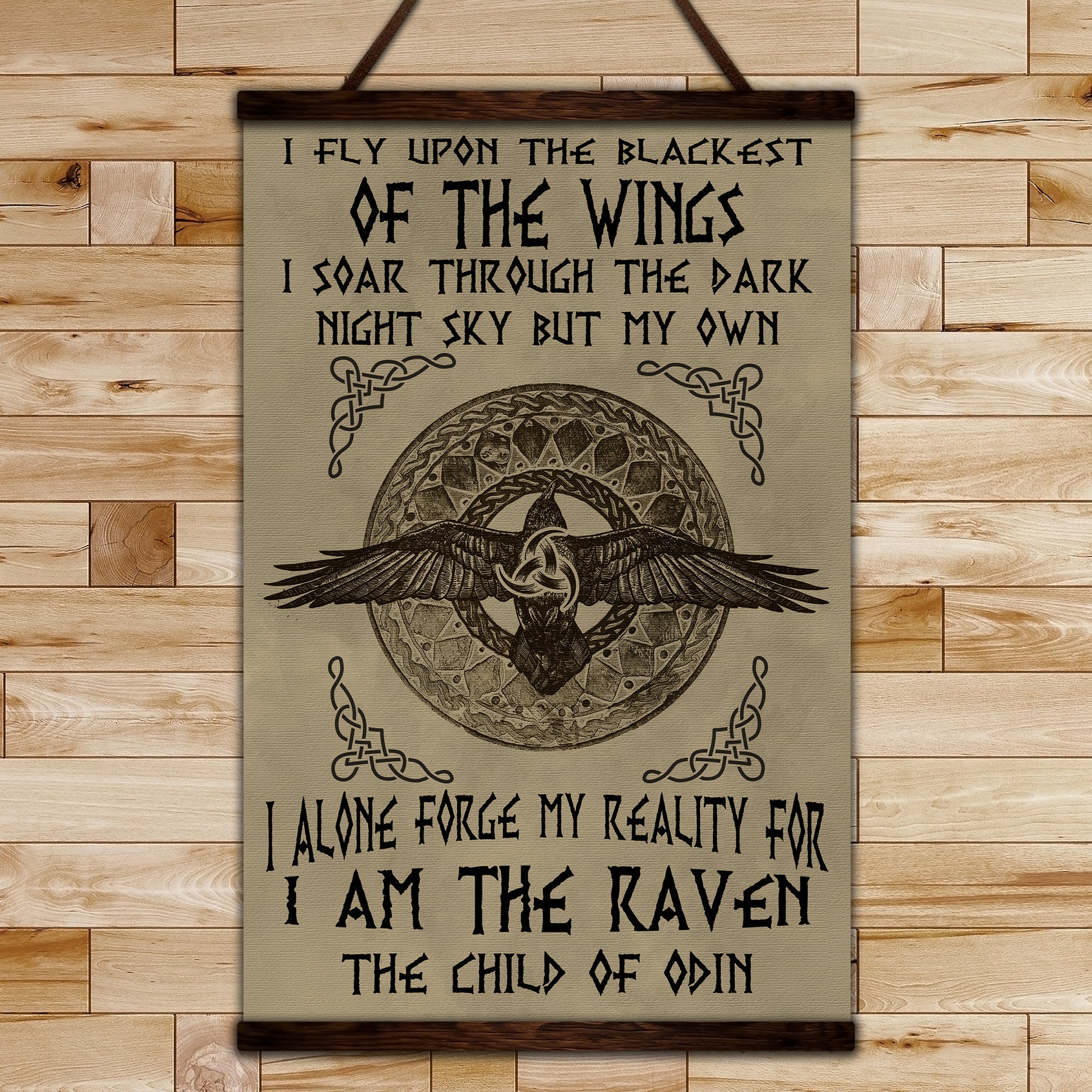 VK002 - Viking Poster - I Am The Raven The Child Of Odin - Vertical Poster - Vertical Canvas