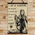 VK013 - Viking Poster - I'm A Warrior - Lagertha - Vertical Poster - Vertical Canvas