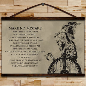 VK041 - Viking Poster - Make No Mistake - Ragnar Lodbrok - Horizontal Poster - Horizontal Canvas