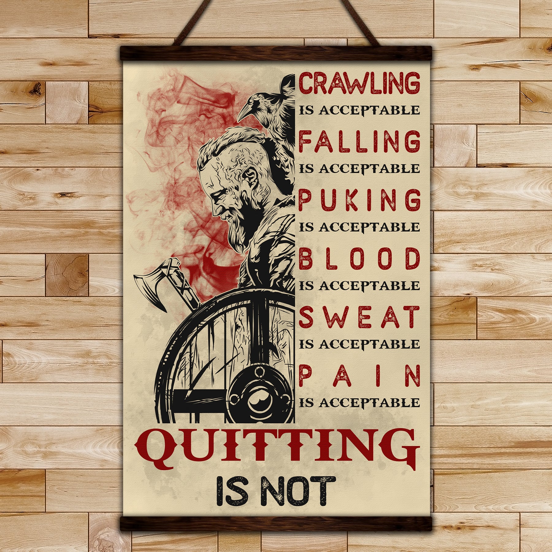 VK047 - Viking Poster - Quitting Is Not - Ragnar - Vertical Poster - Vertical Canvas