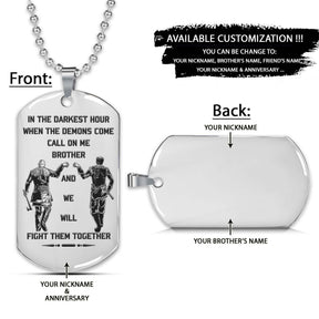 Viking Dog Tag - Call On Me Brother - Ragnar Lothbrok - Floki - Valhalla - Norse - Scandinavian - Norse Mythology - Viking Necklace - Engrave Dog Tag