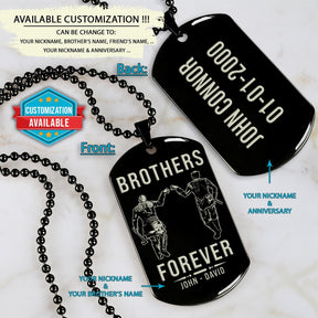 VKD023 - Brothers Forever - Ragnar Lothbrok - Floki - Vikings - Engrave Black Dog Tag