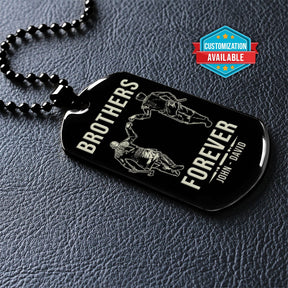 VKD023 - Brothers Forever - Ragnar Lothbrok - Floki - Vikings - Engrave Black Dog Tag