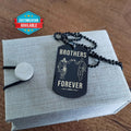 VKD025 - Brothers Forever - Call On Me Brother - Ragnar Lothbrok - Floki - Vikings - Double Sided Engrave Black Dog Tag