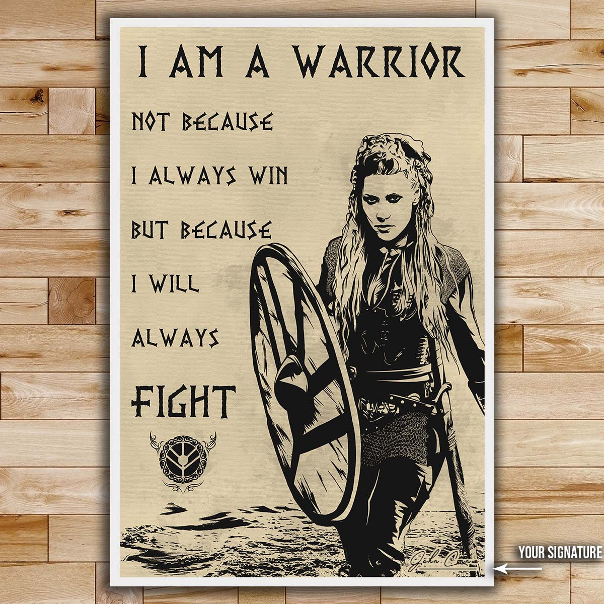 Viking Wall Art - Viking Poster - Viking Canvas - I'm A Warrior - Lagertha - VK013 - Vertical Poster - Vertical Canvas