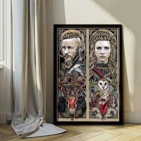 Viking Wall Art - Viking Poster - Viking Canvas - Ragnar & Lagertha - VK005 - Vertical Poster - Vertical Canvas