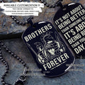 WAD057 - Brothers Forever - It's Not About Being Better Than Someone Else - Warrior - Spartan Necklace - Engrave Black Dog Tag