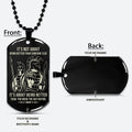 WAD059 - It's Not About Being Better Than Someone Else - Warrior - Spartan Necklace - Engrave Black Dog Tag