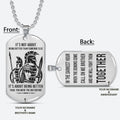 WAD060 - Call On Me Brother - It's Not About Being Better Than Someone Else - Warrior - Spartan Necklace - Engrave Silver Dog Tag