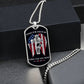 Soldier - Stand For The Flag - Kneel For The Cross - Army - Marine - Black Dog Tag - Soldier Dog Tag - Military Ball Chain - Luxury Dog Tag