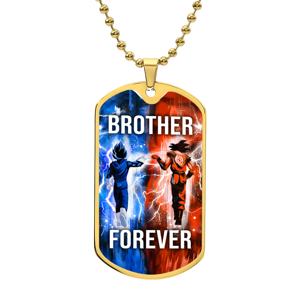 Dragon Ball - Brother Forever - Goku - Vegeta - Military Ball Chain - Luxury Dog Tag