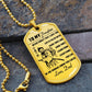 Samurai - Dad To Daughter - Never Forget That I Love You - Bushido - Katana - Ronin - Miyamoto Musashi - Samurai Dog Tag - Military Ball Chain - Luxury Dog Tag